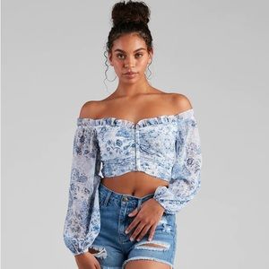 Blue Floral Corset - Like New